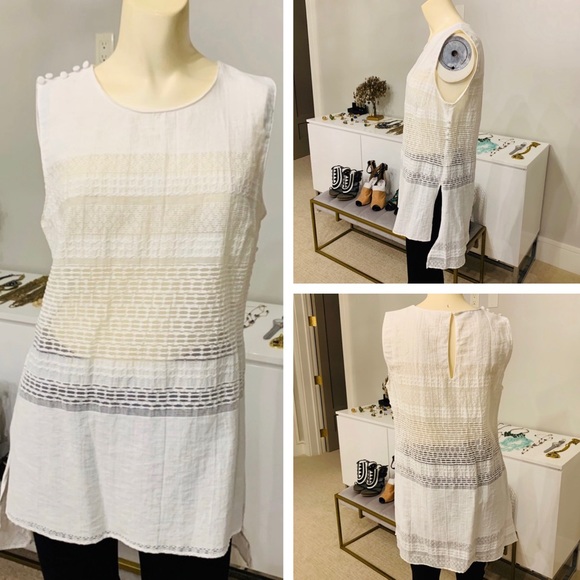 Zara Tops - *SOLD* Zara cotton weave semi sheer high low tunic